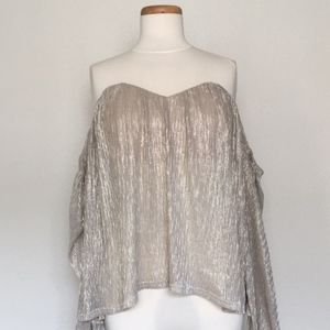 Francesca's gold off the shoulder top